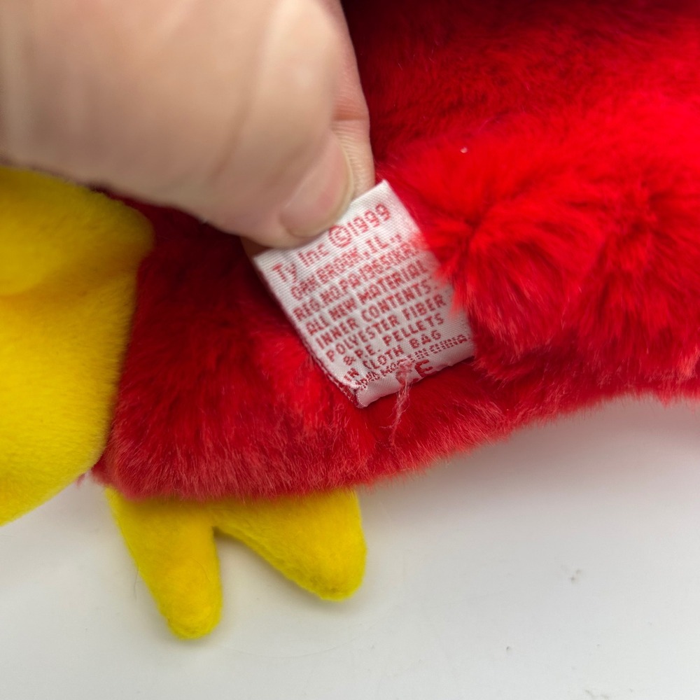 Ty Beanie Buddies Jabber the Parrot Red Macaw Plush 1999‎ Stuffed Animal Bird - Picture 8 of 9